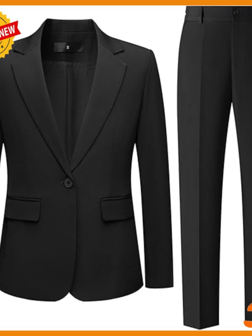Women's 2 Piece Pant Suit Business Casual Blazer Pants Set X-Large